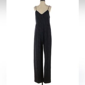 Anthropologie Navy Striped Jumpsuit